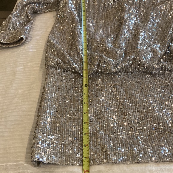 7 for All Mankind silver/goldish sequined dress - Picture 8 of 12